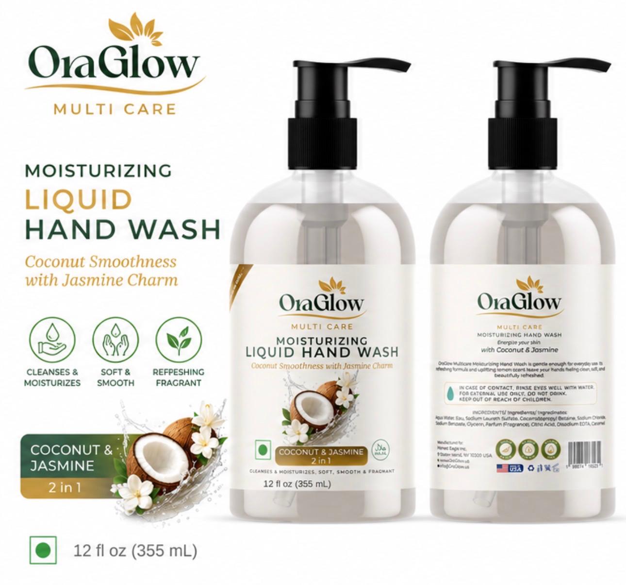 ORA Glow Coconut & Jasmine Moisturizing Liquid Hand Wash – 13.5 fl oz (400 mL)