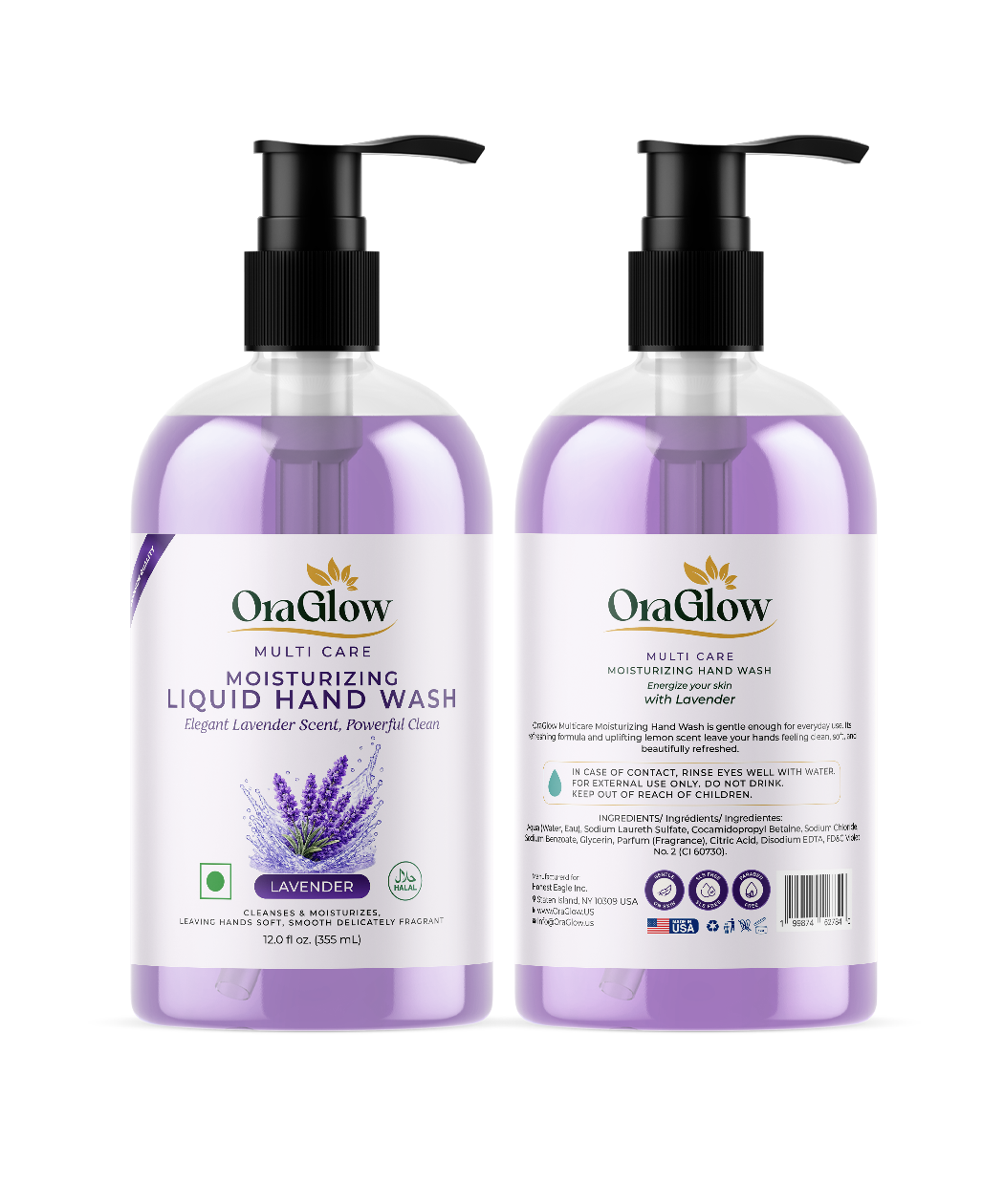ORA Glow Lavender Moisturizing Liquid Hand Wash – 12 fl oz (355 mL)