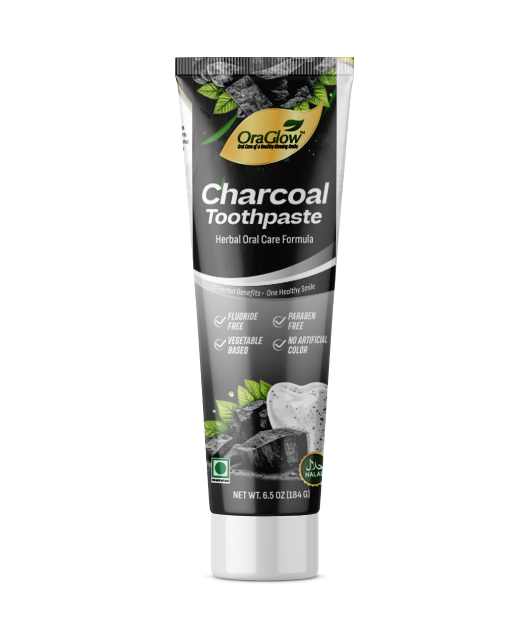 ORA Glow Charcoal Toothpaste Herbal Oral Care Formula 6.5 oz