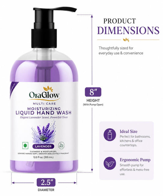 ORA Glow Lavender Moisturizing Liquid Hand Wash – 12 fl oz (355 mL)