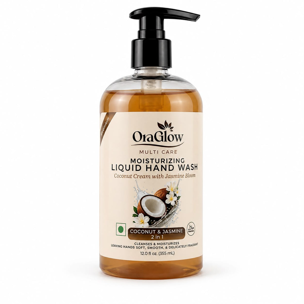 Two bottles of ORA Glow Coconut & Jasmine moisturizing hand wash