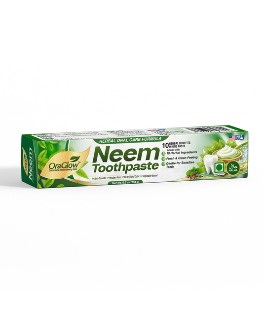 OraGlow Neem Toothpaste – Herbal Oral Care Formula | Fluoride-Free | 6.5 oz (184 g)
